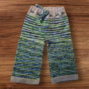 Handknit 100% wool pants longies wool diaper cover soaker 18-24m